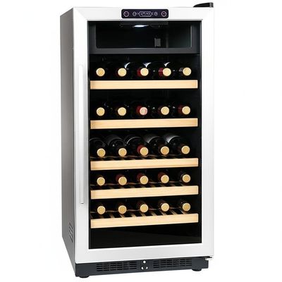 High Capacity Wine Cooler Cabinet 286 Lbs Touch Control Locking Door for Wine Collection Display