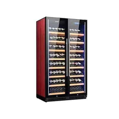 良い値段 温めガラスドアと木製棚の2ゾーンワインクーラーキャビネット オンライン